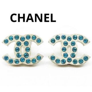 シャネル(CHANEL)のnene様 CHANELシャネル ココマーク ブルーストーンヴィンテージピアス(ピアス)