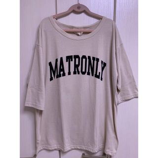 シマムラ(しまむら)の★しまむら ベージュロゴT 5分袖 M 美品(Tシャツ(半袖/袖なし))