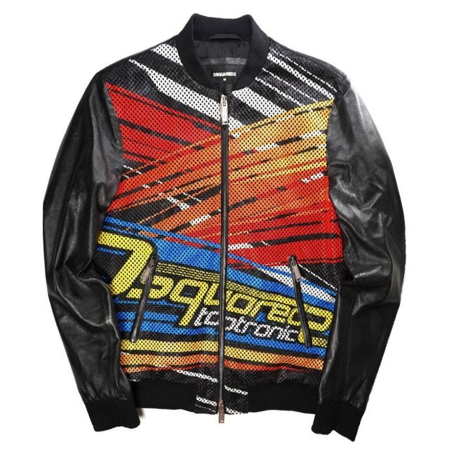 新品32万DSQUARED2ディースクエアードラムレザーコンビ ...