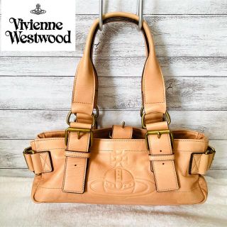 ヴィヴィアンウエストウッド(Vivienne Westwood)の【良品】Vivienne Westwood レザー　ハンドバッグ　オーブ(ハンドバッグ)