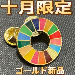 10月限定！SDGsバッジ　ゴールドタイプ　新品一つ！(バッジ/ピンバッジ)