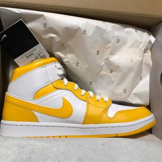 NIKE - 新品タグ箱付きナイキ Air Jordan 1 Mid Lemon 27.5cmの通販 by
