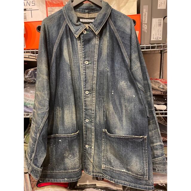 NEIGHBORHOOD(ネイバーフッド)の新品　XL NEIGHBORHOOD デニムカバーオールジャケット メンズのジャケット/アウター(Gジャン/デニムジャケット)の商品写真