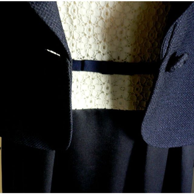 新品9号紺ラブリークイーン白上レースワンピーススーツ卒業式入学式 レディースのフォーマル/ドレス(スーツ)の商品写真
