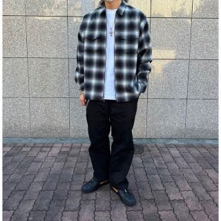 Supreme Shadow Plaid Flannel Zip Up シャツ-