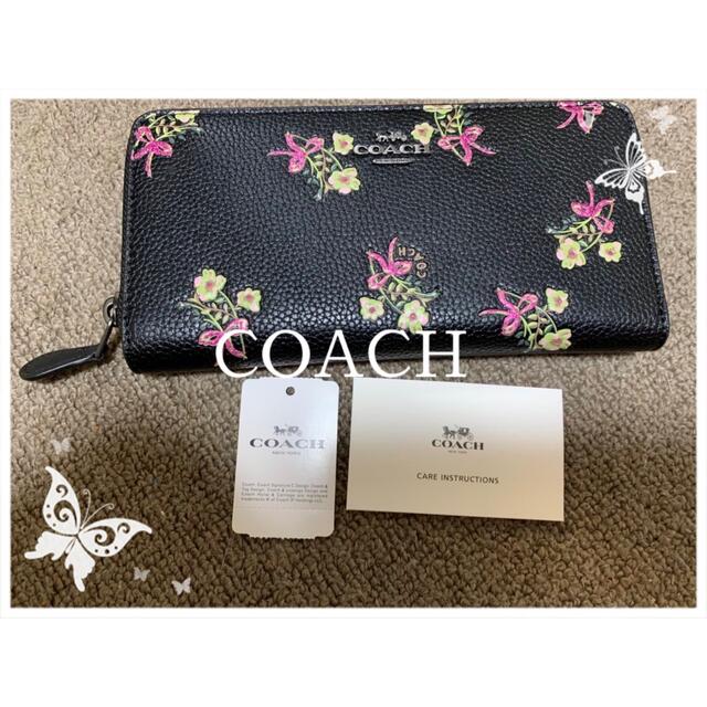 新品未使用 コーチ COACH ブラック 白花柄 長財布 | gellonautos.cl