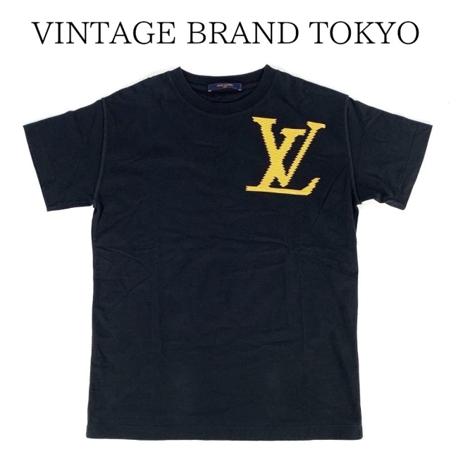 約505cm袖丈【セール開催中】LOUIS VUITTON ルイヴィトン 半袖Ｔシャツ LVロゴ シンプル 春夏 XSサイズ Plain Rainbow メンズ レディース 男女兼用 綿 XS ブラック 黒 コットン    ユニセックス ギフト 美品【品】