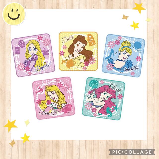 Disney(ディズニー)の【タオルハンカチ】Disney プリンセス　ビジューフレーム　ミニタオル 5枚組 キッズ/ベビー/マタニティのこども用ファッション小物(その他)の商品写真