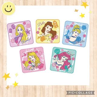 ディズニー(Disney)の【タオルハンカチ】Disney プリンセス　ビジューフレーム　ミニタオル 5枚組(その他)