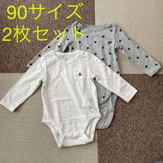 ベビーギャップ(babyGAP)のbaby gap 長袖　ロンパース　白　星　90サイズ　2セット(ロンパース)