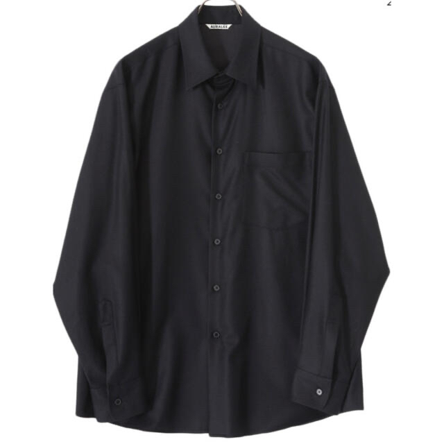 AURALEE(オーラリー)の新品　AURALEE SUPER LIGHT WOOL SHIRTSブラック5 メンズのトップス(シャツ)の商品写真