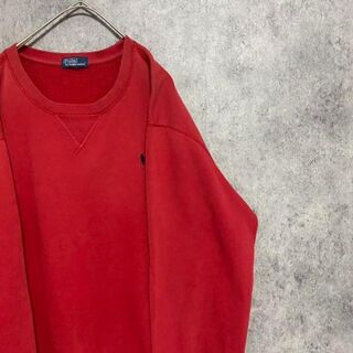 ラルフローレン(Ralph Lauren)のラルフローレン　トレーナー　スウェット　赤　メンズ　古着　ワンポイント　A3(Tシャツ/カットソー(半袖/袖なし))