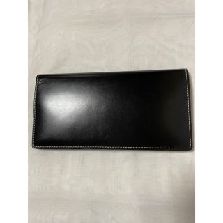 ガンゾ(GANZO)の良品 ガンゾ ブライドルレザー 二つ折り 長財布 ウォレット　ブラック(長財布)