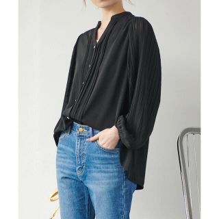 ヴィス(ViS)のViS◇ 【WEB限定】袖プリーツピンタックブラウス　キーネックシャツブラウス(シャツ/ブラウス(長袖/七分))