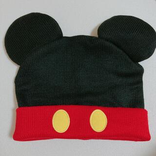 ディズニー(Disney)の美品　ディズニー　ミッキー　ニット帽　帽子　大人用(ニット帽/ビーニー)