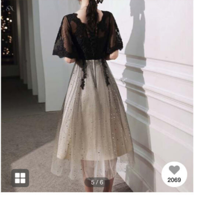 結婚式　ドレス レディースのフォーマル/ドレス(ミディアムドレス)の商品写真