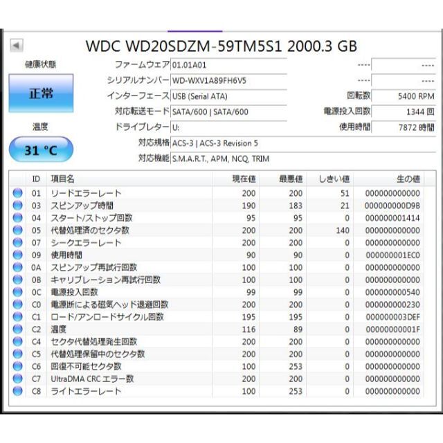 USB3.0 外付け ポータブルHDD 2TB 3