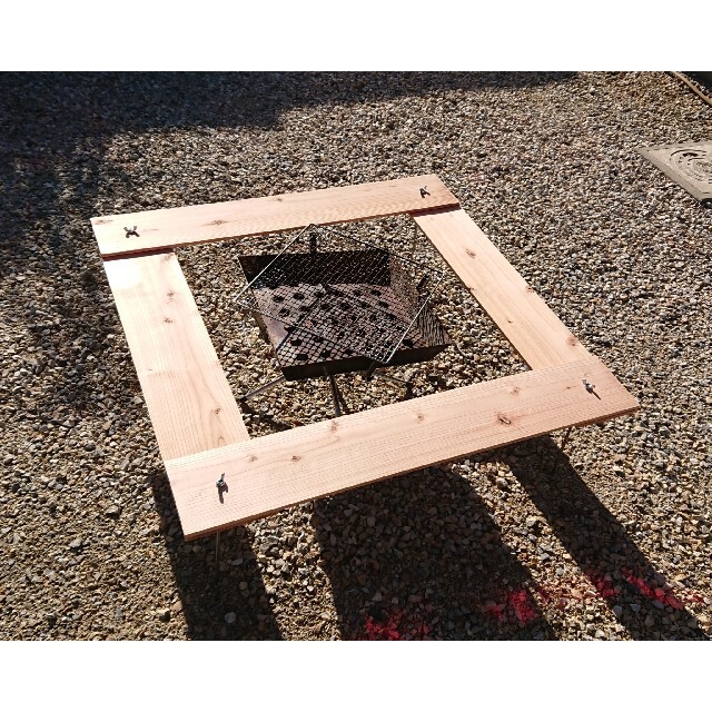 BBQ 囲炉裏テーブル 90×90cm 【組立簡単、軽量収納コンパクト】