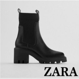 ザラ(ZARA)のZARA☆ソックス風アンクルブーツ(ブーツ)