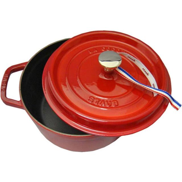 Staub ストウブ ココット・ラウンド 22cm チェリー - 鍋/フライパン