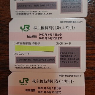 ジェイアール(JR)のJR東日本 株主優待割引券✕3枚【バラ売り可】(その他)