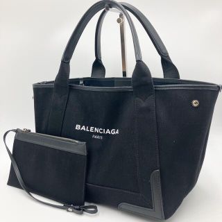 極美品✨BALENCIAGA バレンシアガ ネイビーカバスS ポーチ付き レザー