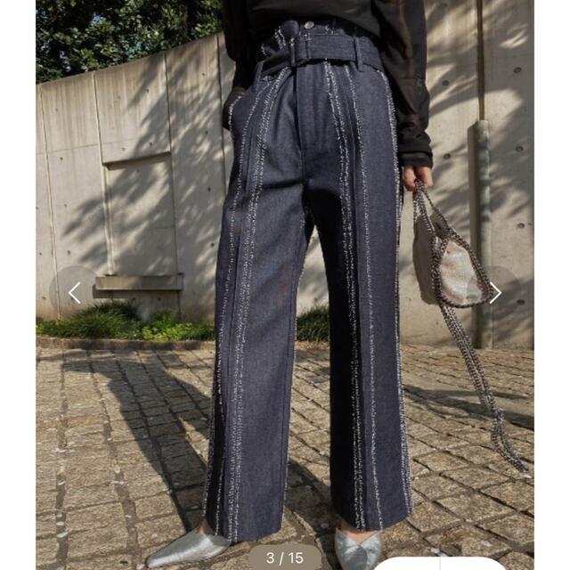 新品未使用タグ付き????NEEDLE STRIPE DENIM PANTS