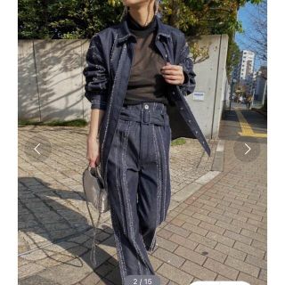 新品未使用タグ付き????NEEDLE STRIPE DENIM PANTS