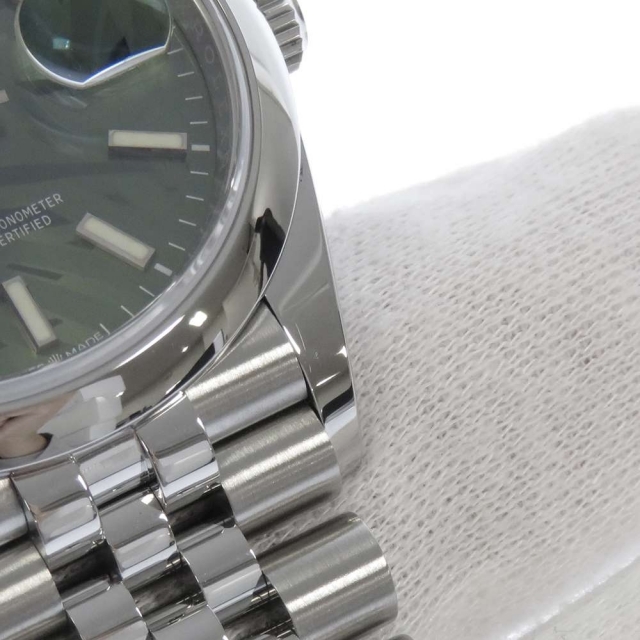 ROLEX(ロレックス)のロレックス デイトジャスト36 126200 パーム ジュビリー ROLEX 腕時計 オリーブグリーン文字盤 メンズの時計(腕時計(アナログ))の商品写真