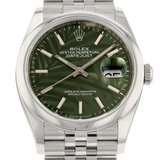 ロレックス(ROLEX)のロレックス デイトジャスト36 126200 パーム ジュビリー ROLEX 腕時計 オリーブグリーン文字盤(腕時計(アナログ))