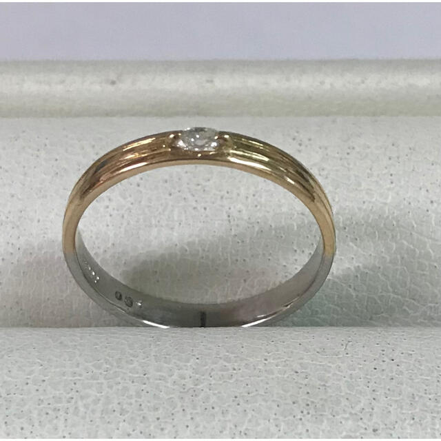 ★サイズ12号★K18PG&Pt900/マーキスダイヤモンドリング★0.05ct レディースのアクセサリー(リング(指輪))の商品写真