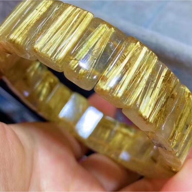 ⭐︎【天然】ゴールド タイチンルチルクォーツ バングル 53.5mm