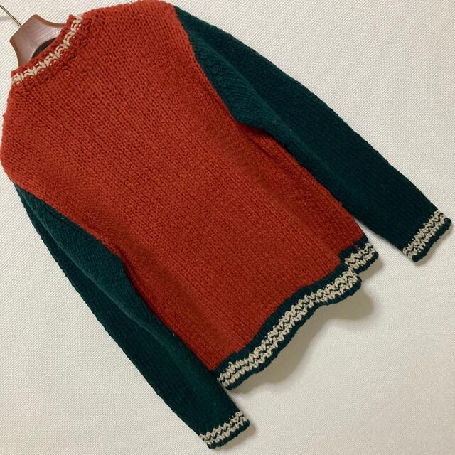 90s Vintage■パーソンズ■カウチン ニット セーター カーディガン 赤 1