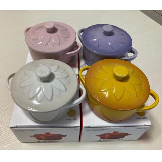 ルクルーゼ(LE CREUSET)のル・クルーゼ　ミニココット蓋付き4個セット(食器)