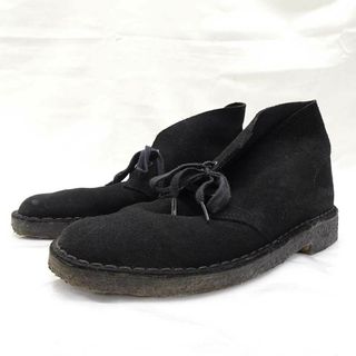 Clarks クラークス スウェード デザート チャッカ ブーツ 2ホール クレープソール スエード ミッドカット US7.5 (25.5cm) ブラック 31691