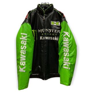 希少 Monster × kawasaki ナイロンジャケット バイクライダース