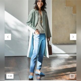 23区DENIM美脚ボーイフィットミッドライズクロップドデニムパンツ36白