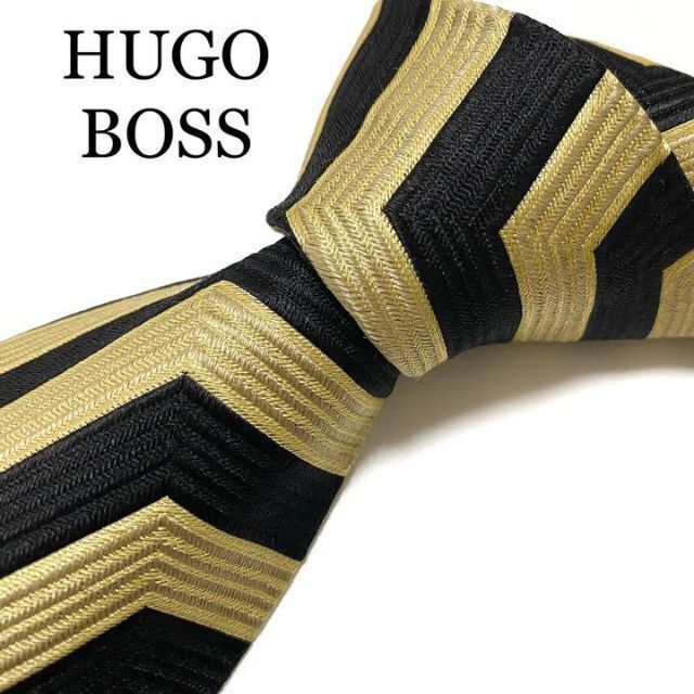 ネクタイ ヒューゴボス 変形ストライプ バイカラー シルク HUGOBOSS