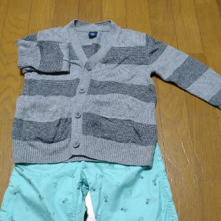 ギャップキッズ(GAP Kids)の120 カーディガン ブラック グレー キッズ GAP(カーディガン)