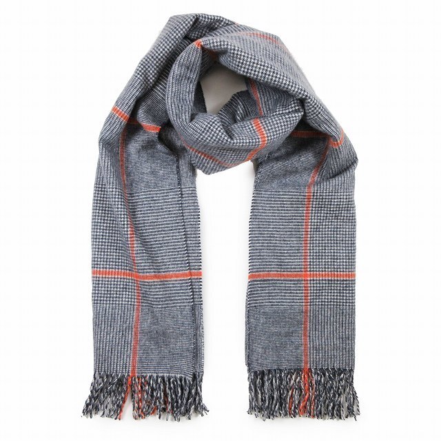 美品 ジョンストンズ カシミヤ100% マフラー グレンチェック柄 中判