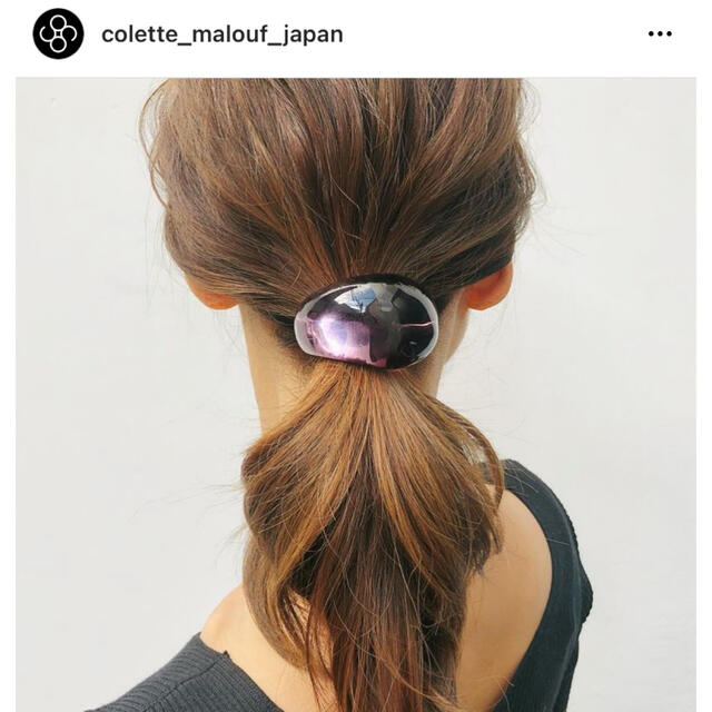 colette malouf(コレットマルーフ)のコレットマルーフ　ラージティアドロップポニー　グレー レディースのヘアアクセサリー(ヘアゴム/シュシュ)の商品写真