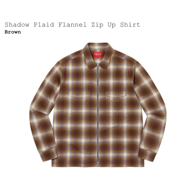 シュプリーム　Shadow Plaid Flannel Zip Up Shirt