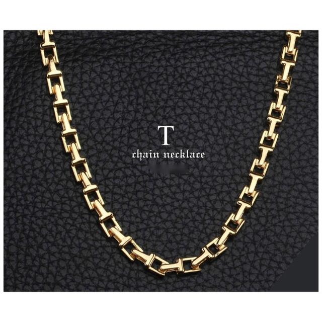 18金仕上げ Tチェーンネックレス ゴールド 金 チェーン メンズ 18金仕上げ Tチェーンネックレス ゴールド 金 チェーン メンズ