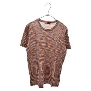 ミッソーニ(MISSONI)のMISSONI ミッソーニ ボーダークルーネックニットシャツ 半袖ニットシャツ マルチカラー(Tシャツ(半袖/袖なし))