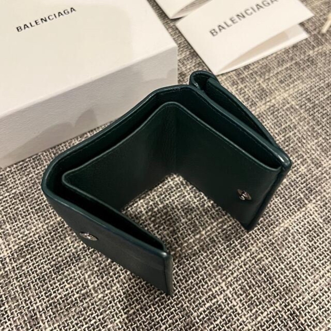 BALENCIAGA ペーパーミニウォレット　ダークグリーン