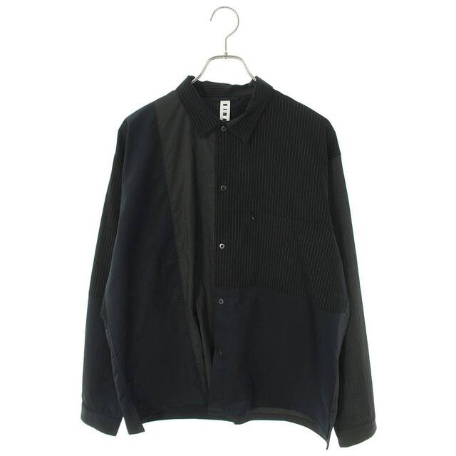 キミー/KIMMY 22SS OPEN COLLAR SHIRT オープンカラー切替長袖シャツ メンズ M