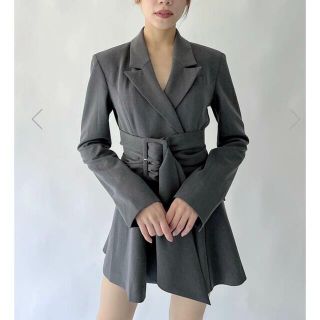 melt the lady thick belt jacket onepiece