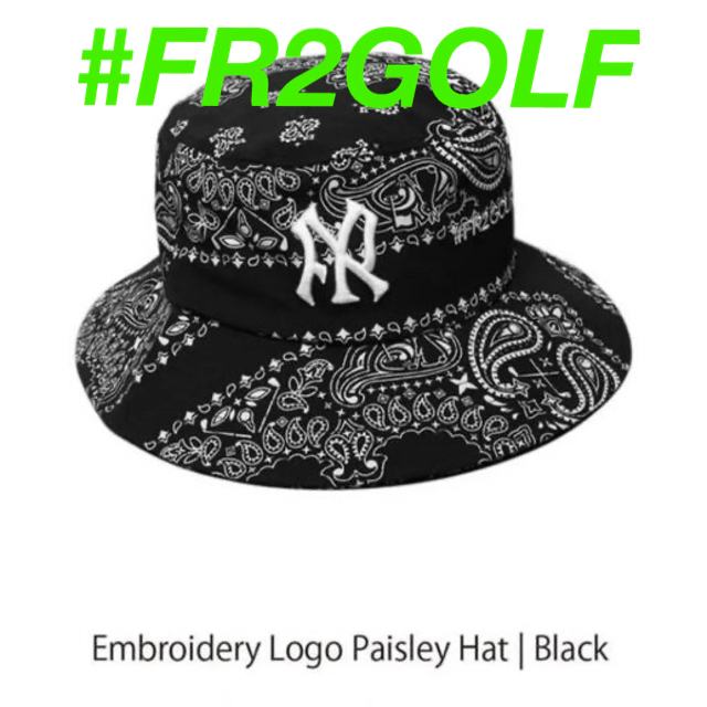 正規品、日本製 #FR2GOLF Paisly Hat ペイズリー バケットハット BLACK