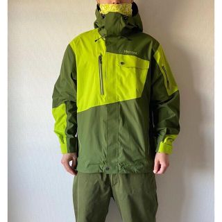 マーモット(MARMOT)の00s Marmot ネオングリーン 黄色 変則切り替え マウンテンパーカー(マウンテンパーカー)