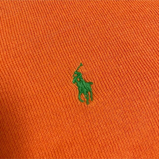 ポロラルフローレン ニット セーター オレンジ ワンポイント刺繍ロゴ Lサイズ